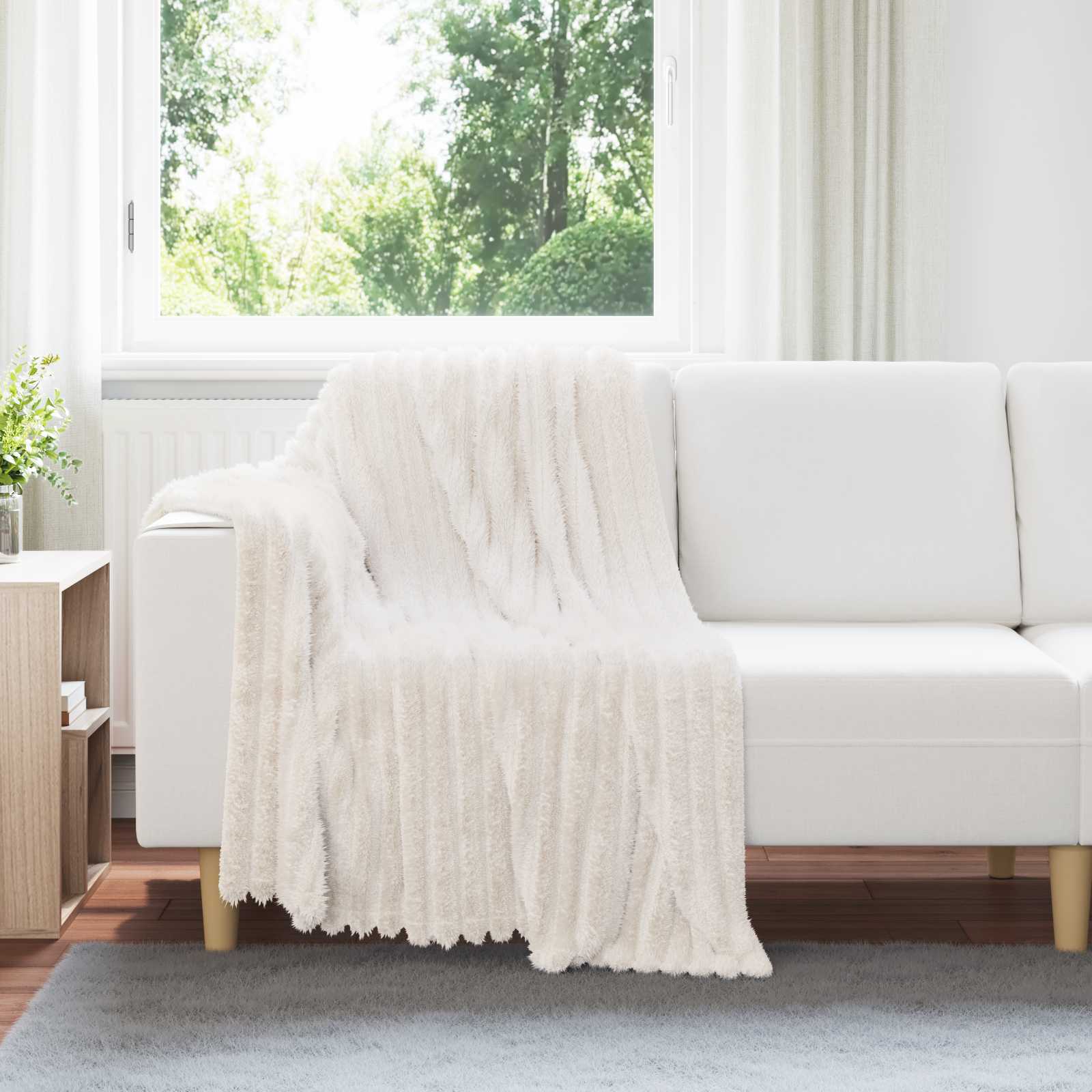 Coperte da Pile 6 pcs Crema 150 x 130 cm Panno