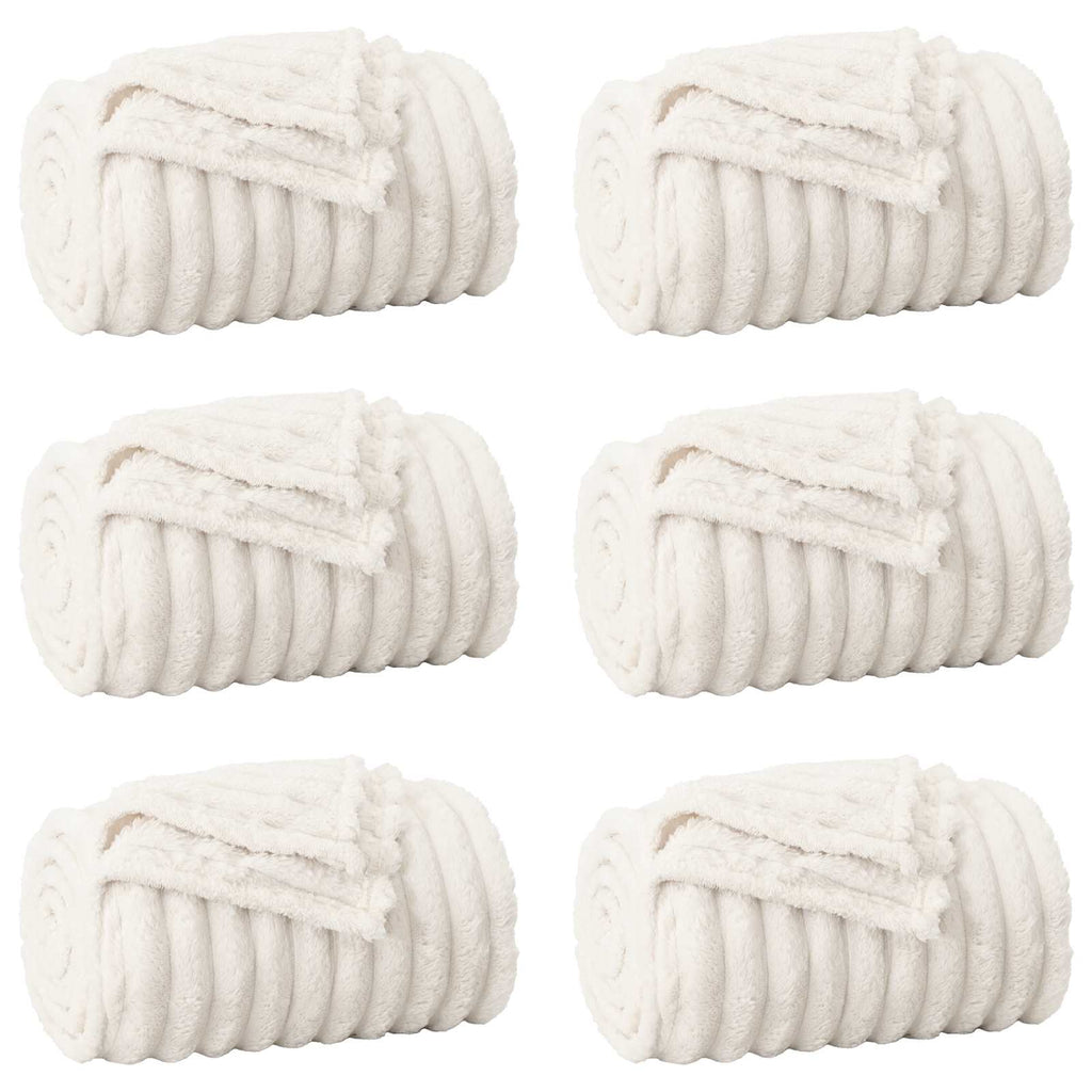 Coperte da Pile 6 pcs Crema 240 x 220 cm Panno