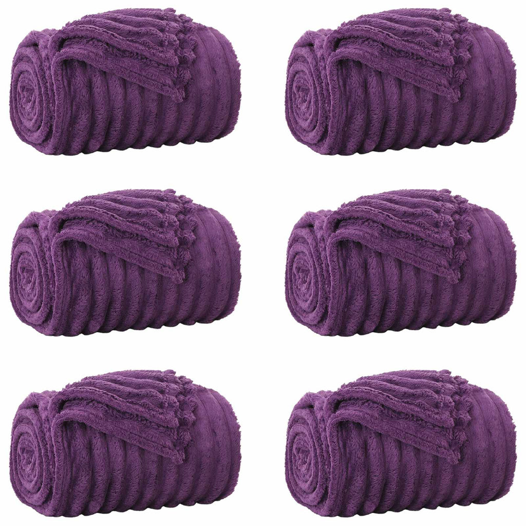 Coperte da Pile 6 pcs Viola 240 x 220 cm Panno