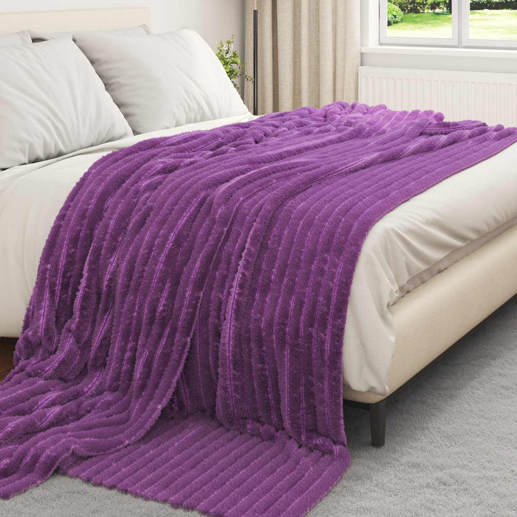 Coperte da Pile 6 pcs Viola 270 x 240 cm Panno