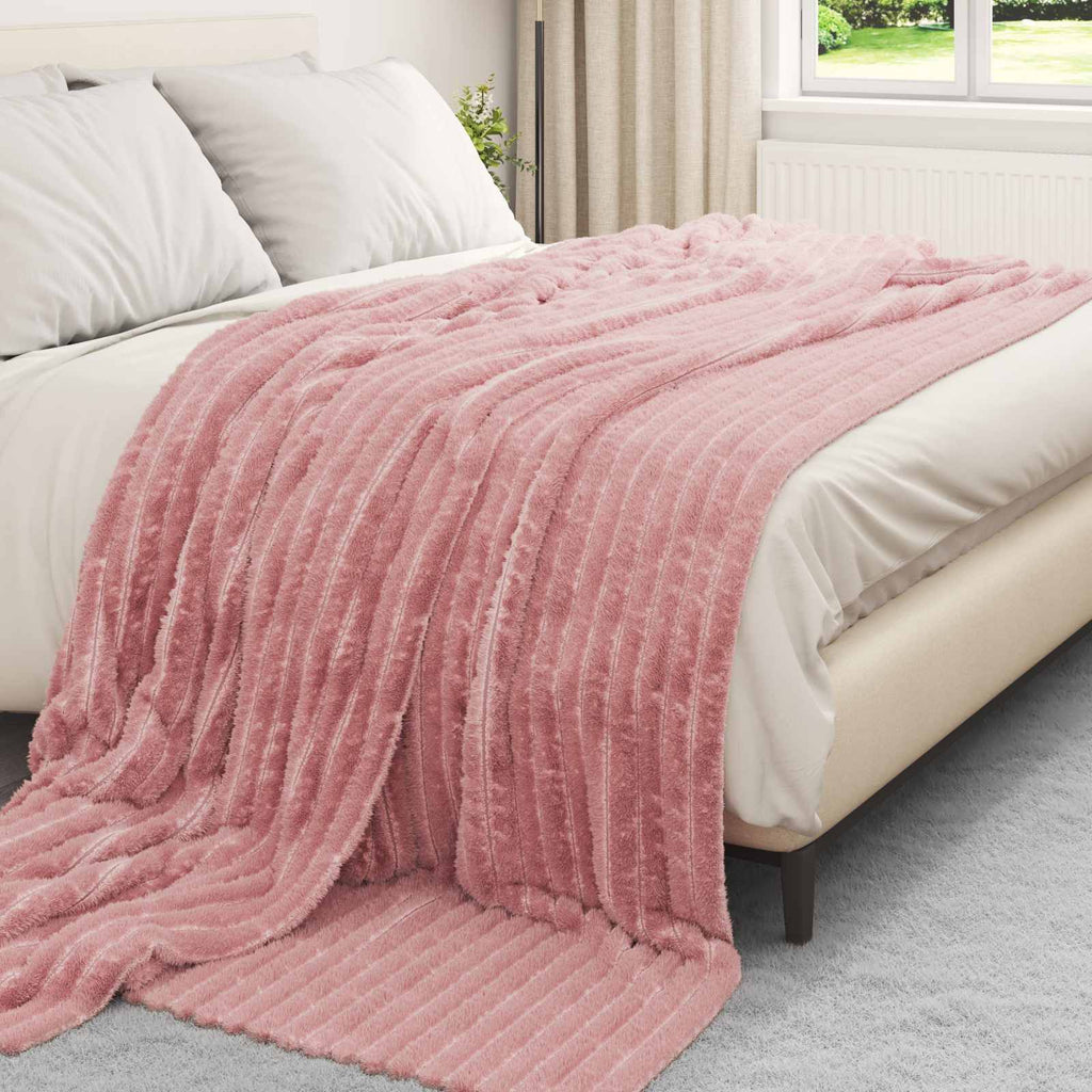Coperte da Pile 6 pcs Rosa 240 x 220 cm Panno