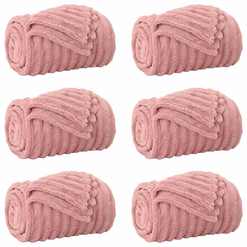 Coperte da Pile 6 pcs Rosa 240 x 220 cm Panno