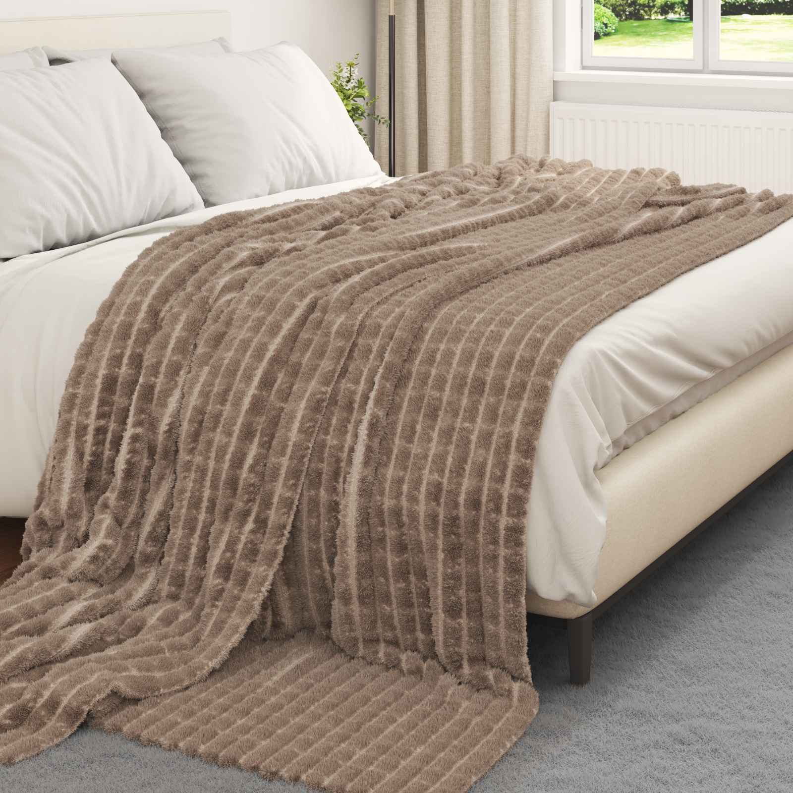 Coperta Cammello 270 x 240 cm Panno