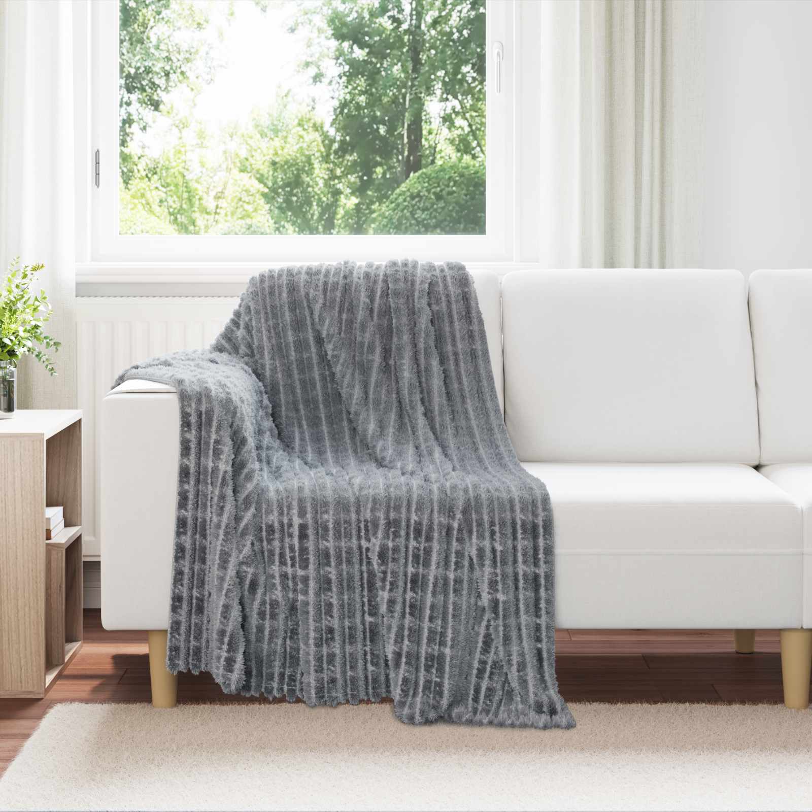 Coperta Grigio scuro 150 x 130 cm Panno