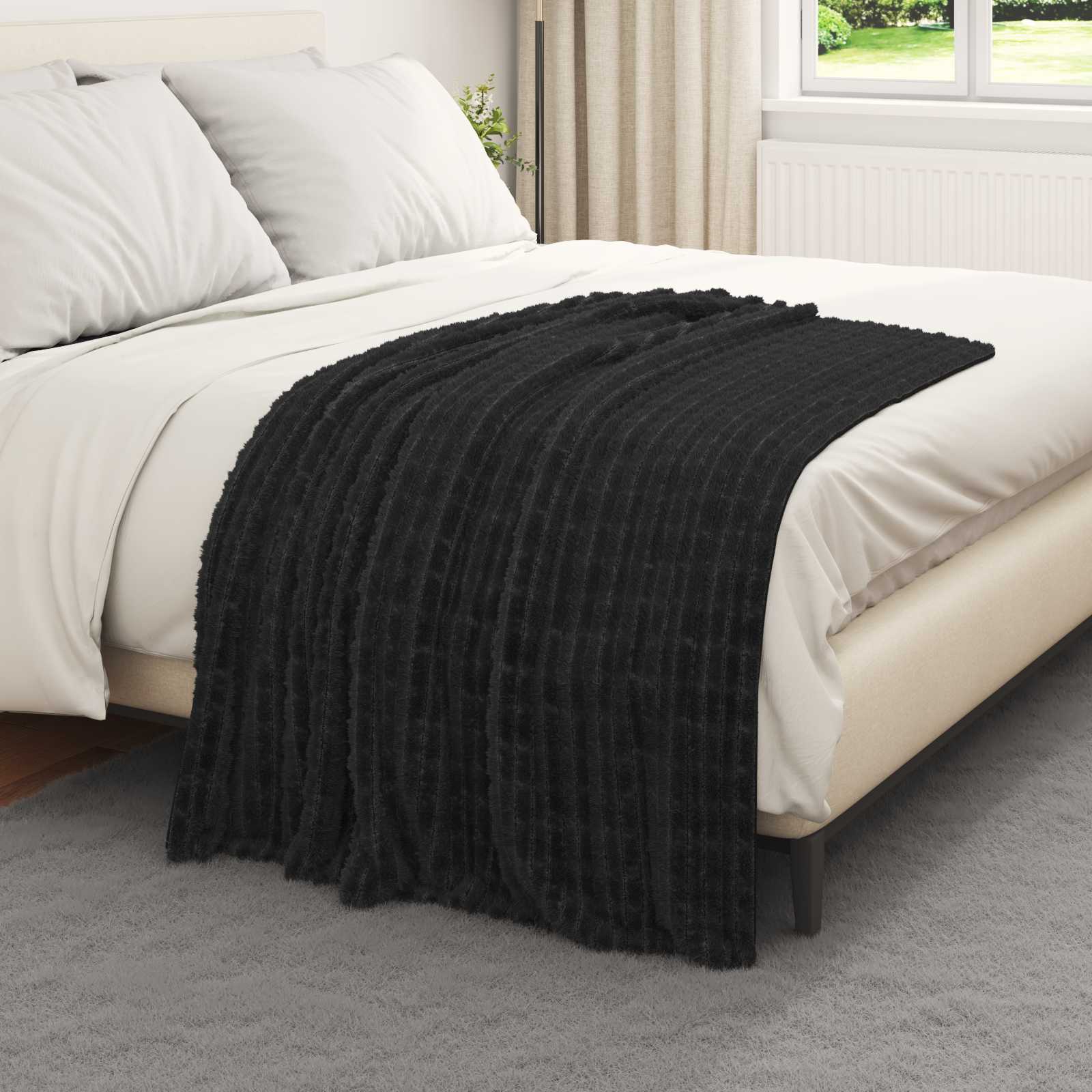 Coperta Nero 150 x 130 cm Panno