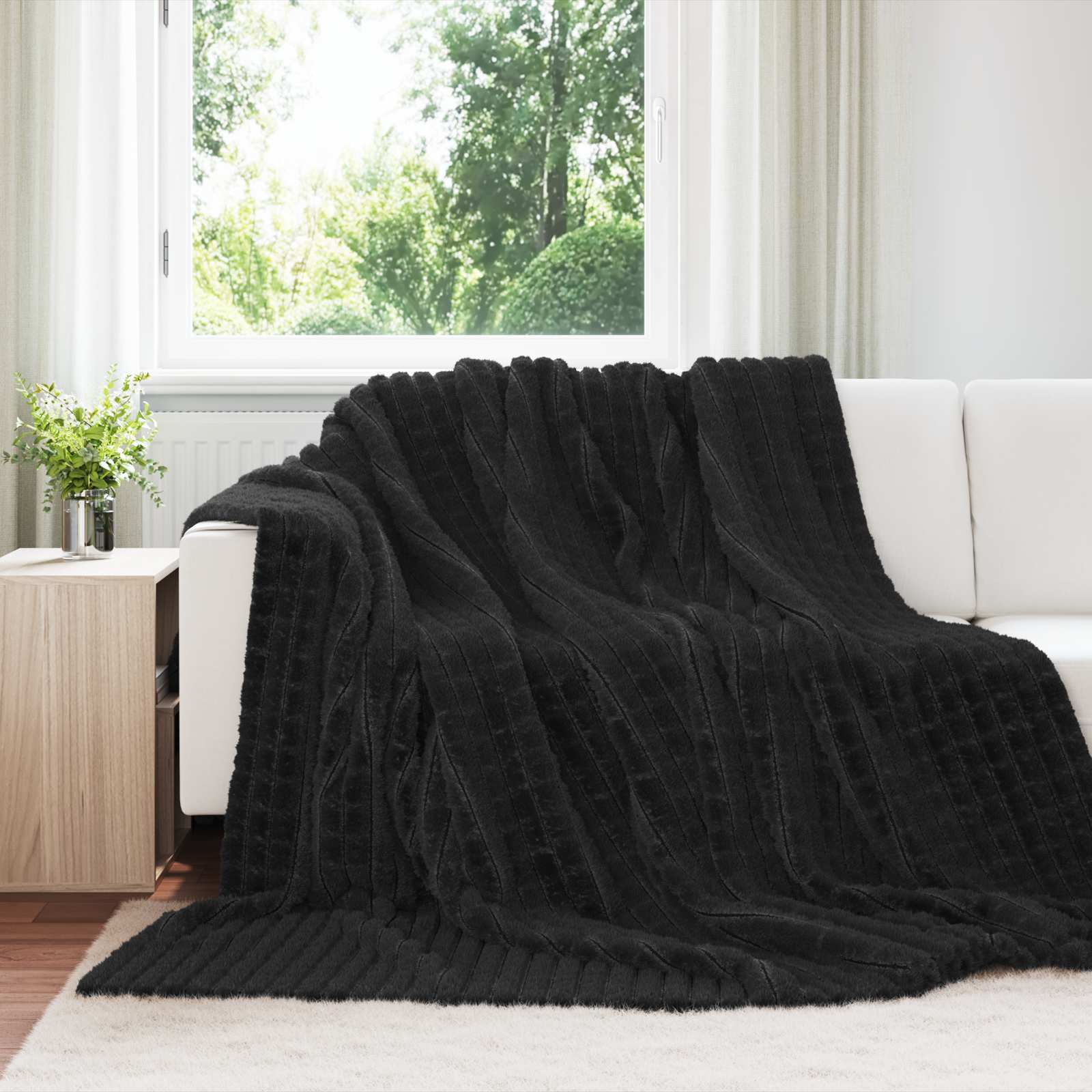 Coperta Nero 270 x 240 cm Panno