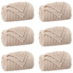 Coperte da Pile 6 pcs Beige 150 x 130 cm Panno