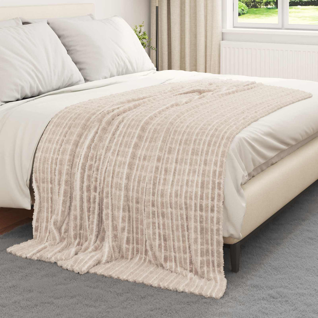 Coperte da Pile 6 pcs Beige 200 x 150 cm Panno