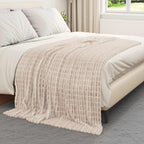 Coperte da Pile 6 pcs Beige 200 x 150 cm Panno