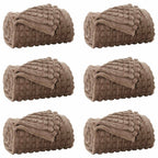 Coperte da Pile 6 pcs Cammello 240 x 220 cm Panno