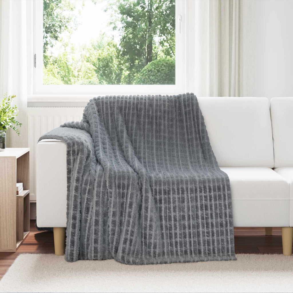 Coperte da Pile 6 pcs Grigio scuro 200 x 150 cm Panno