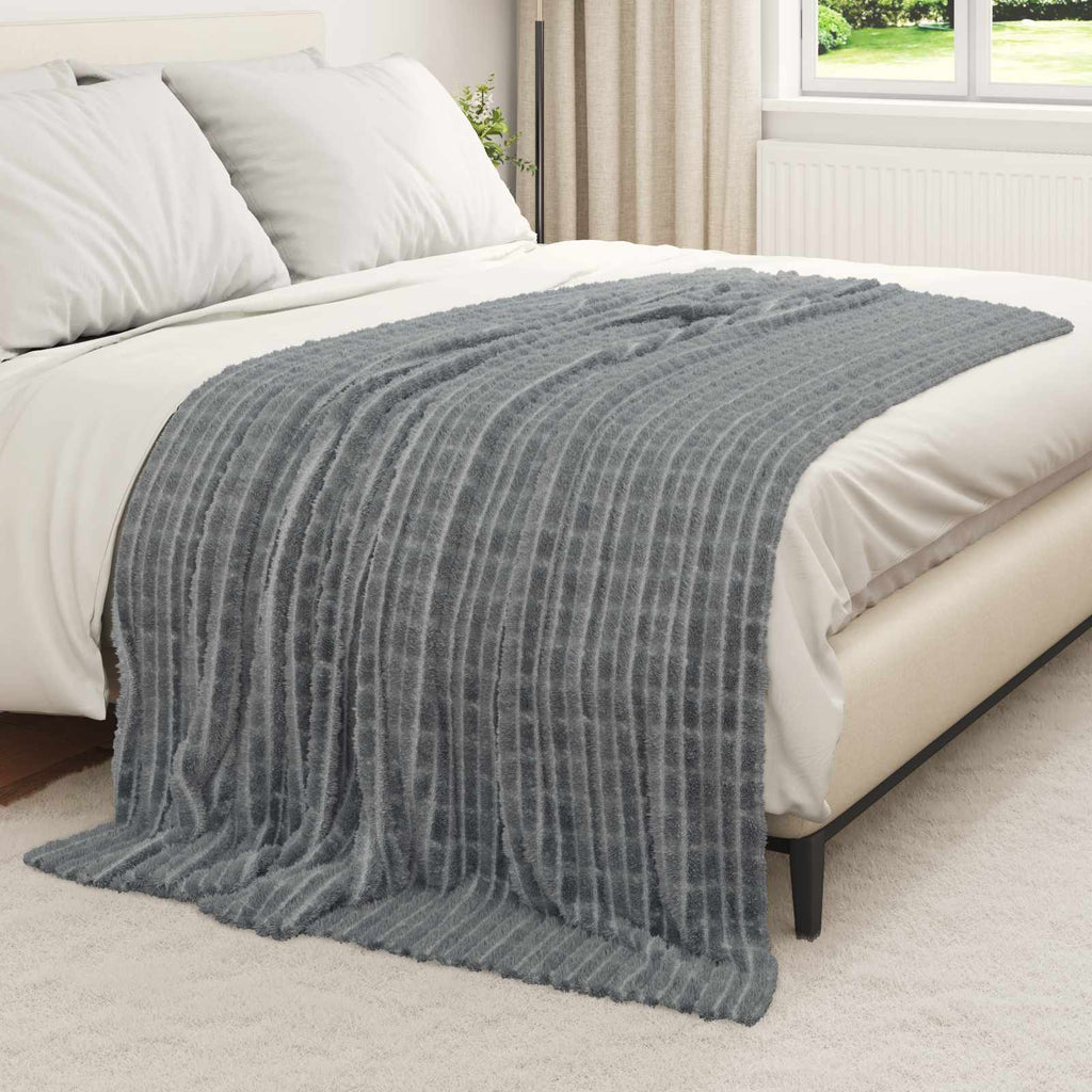 Coperte da Pile 6 pcs Grigio scuro 200 x 150 cm Panno