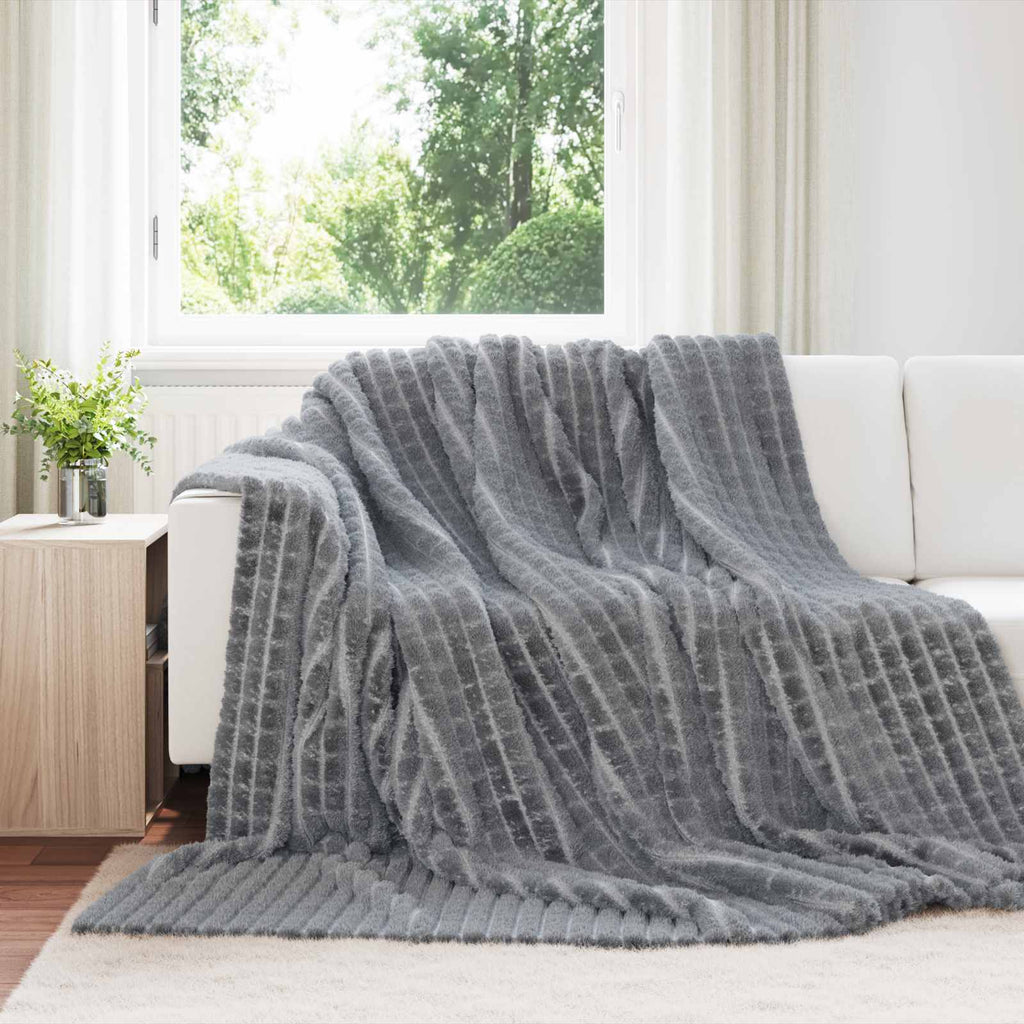 Coperte da Pile 6 pcs Grigio scuro 270 x 240 cm Panno