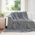 Coperte da Pile 6 pcs Grigio scuro 270 x 240 cm Panno