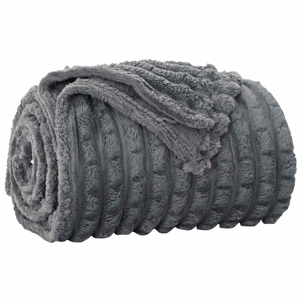 Coperte da Pile 6 pcs Grigio scuro 270 x 240 cm Panno