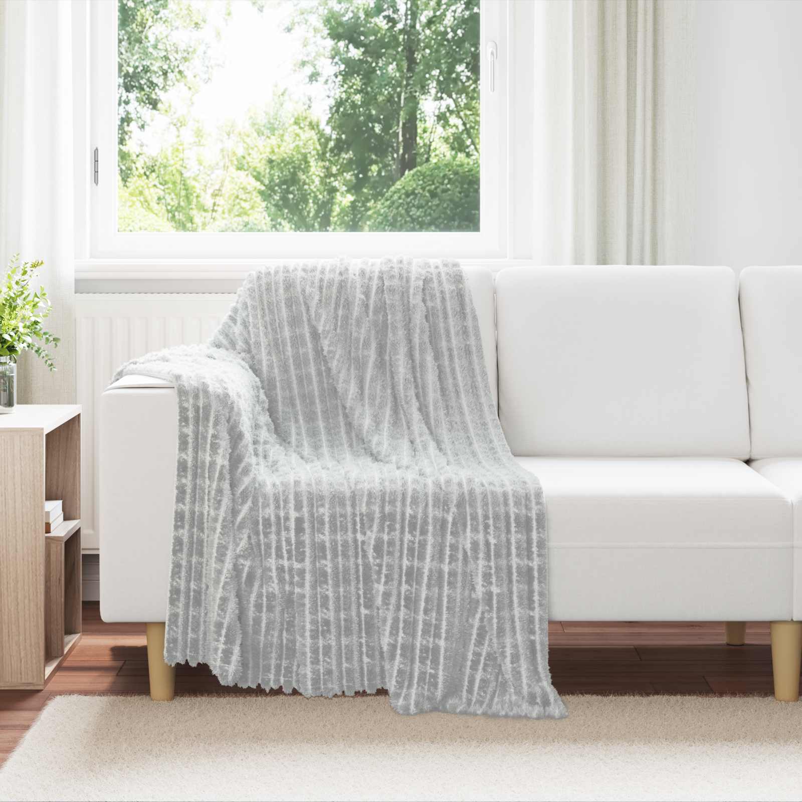 Coperte da Pile 6 pcs Grigio 150 x 130 cm Panno