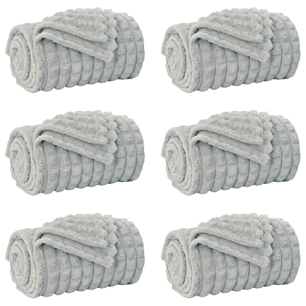 Coperte da Pile 6 pcs Grigio 150 x 130 cm Panno