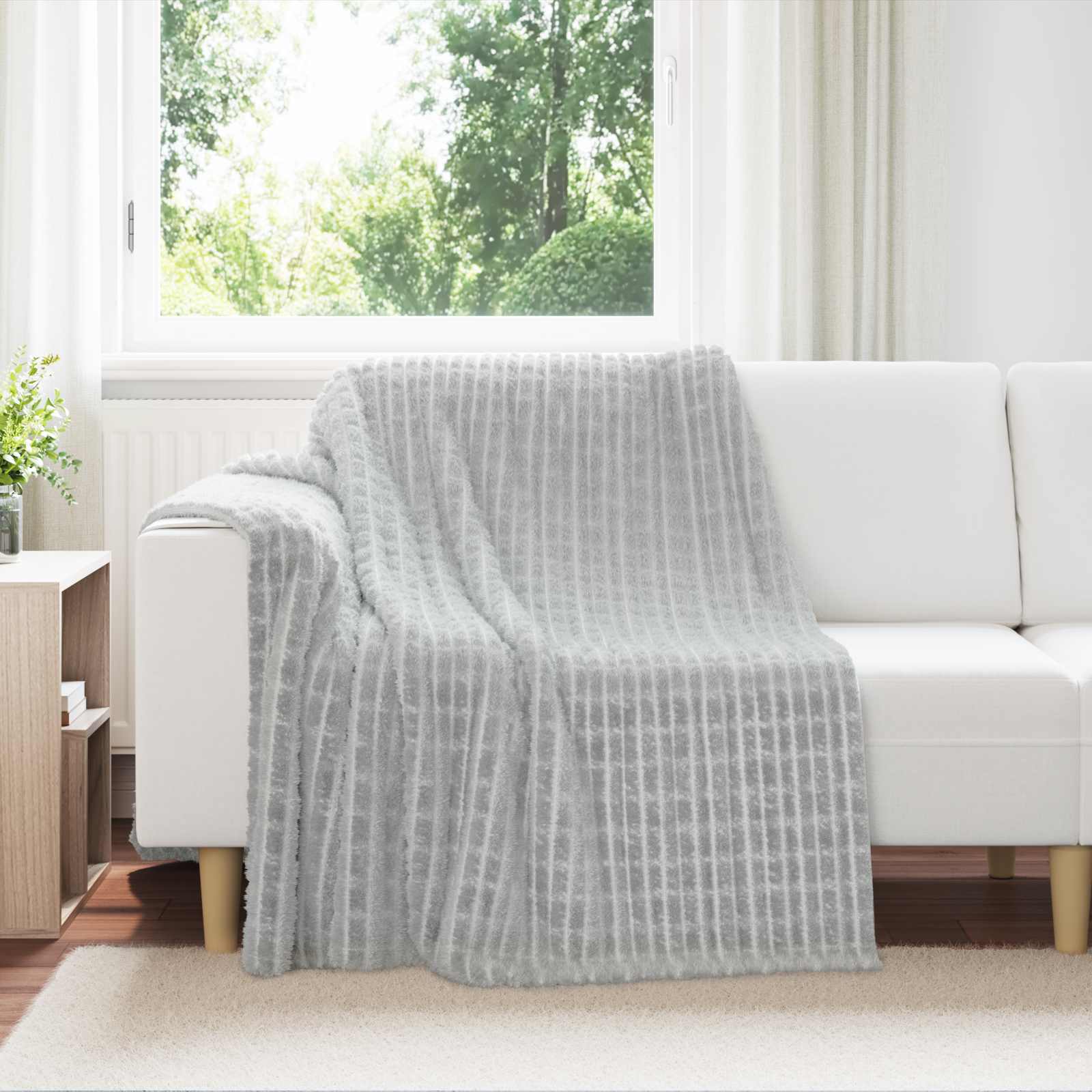 Coperte da Pile 6 pcs Grigio 200 x 150 cm Panno
