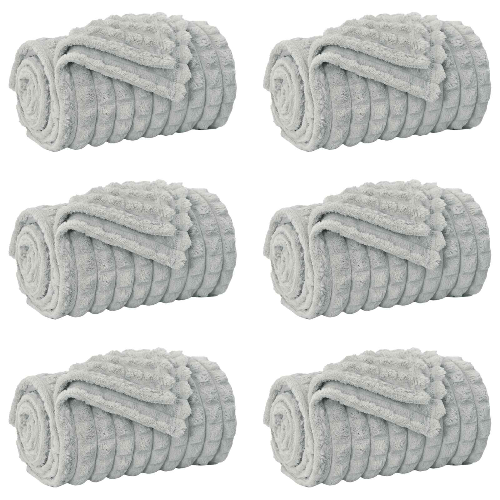 Coperte da Pile 6 pcs Grigio 200 x 150 cm Panno
