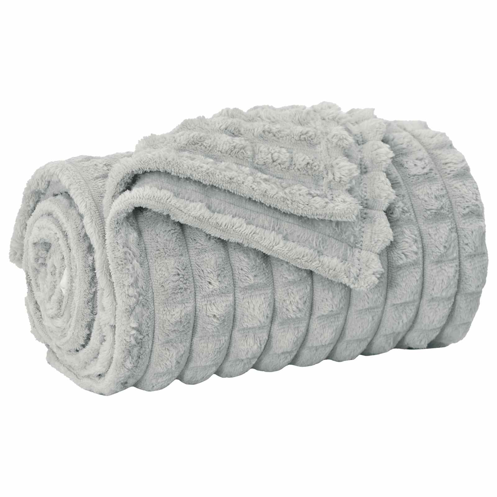 Coperte da Pile 6 pcs Grigio 240 x 220 cm Panno