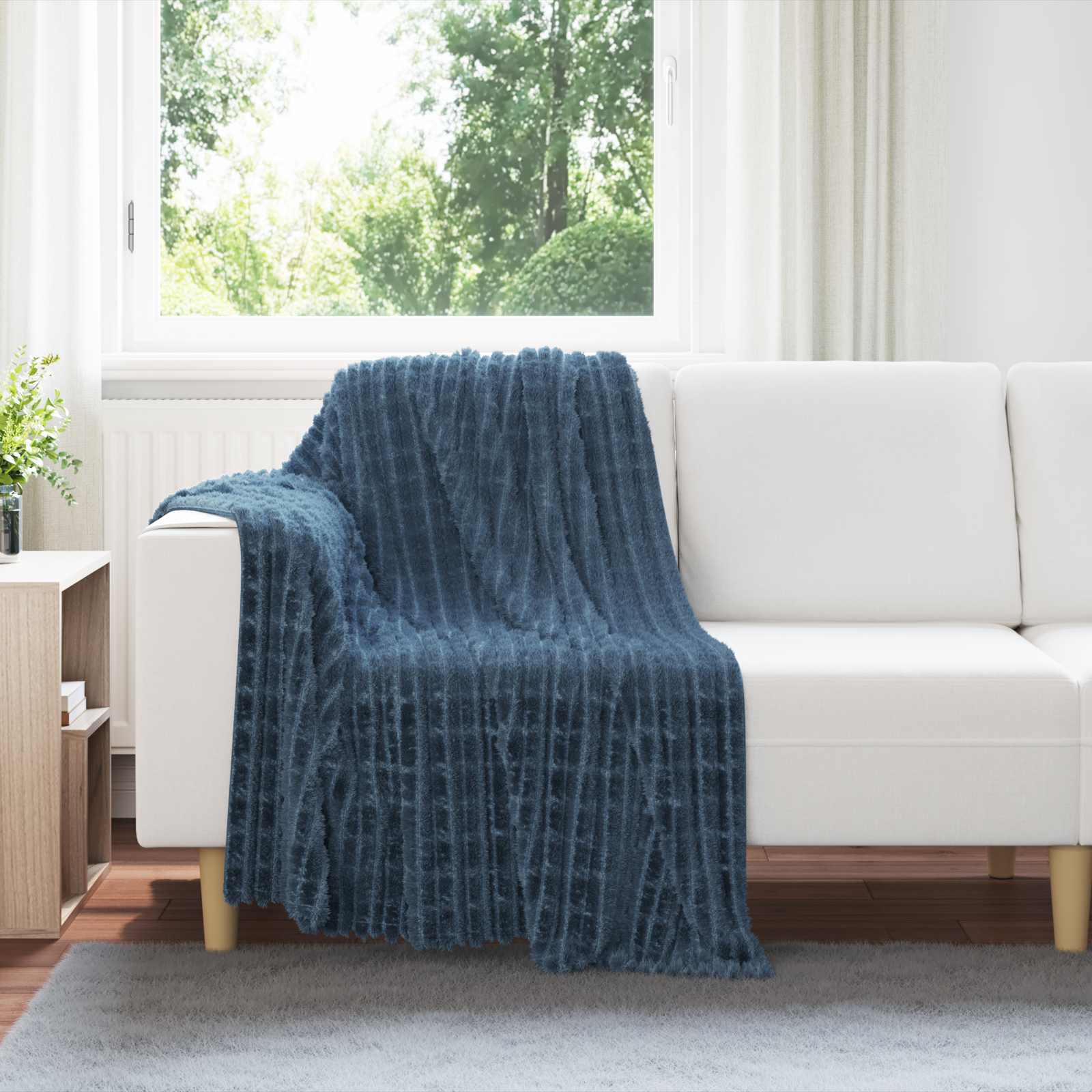 Coperte da Pile 6 pcs Blu navy 150 x 130 cm Panno