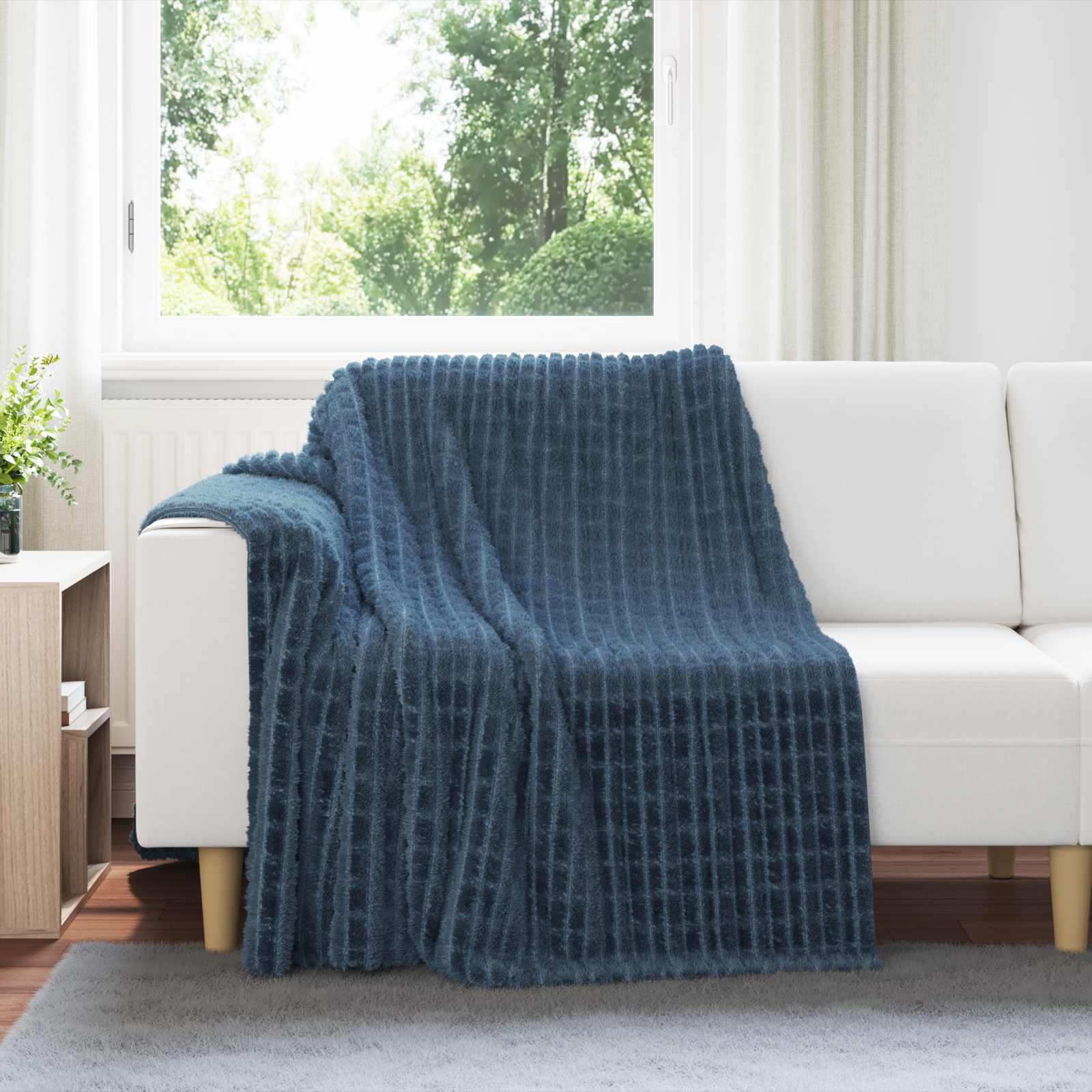 Coperte da Pile 6 pcs Blu navy 200 x 150 cm Panno