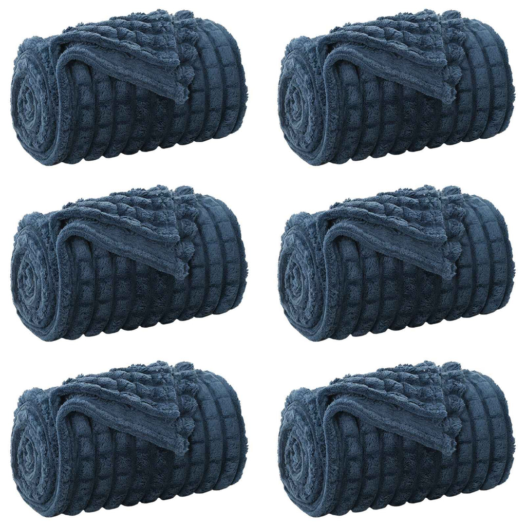Coperte da Pile 6 pcs Blu navy 240 x 220 cm Panno