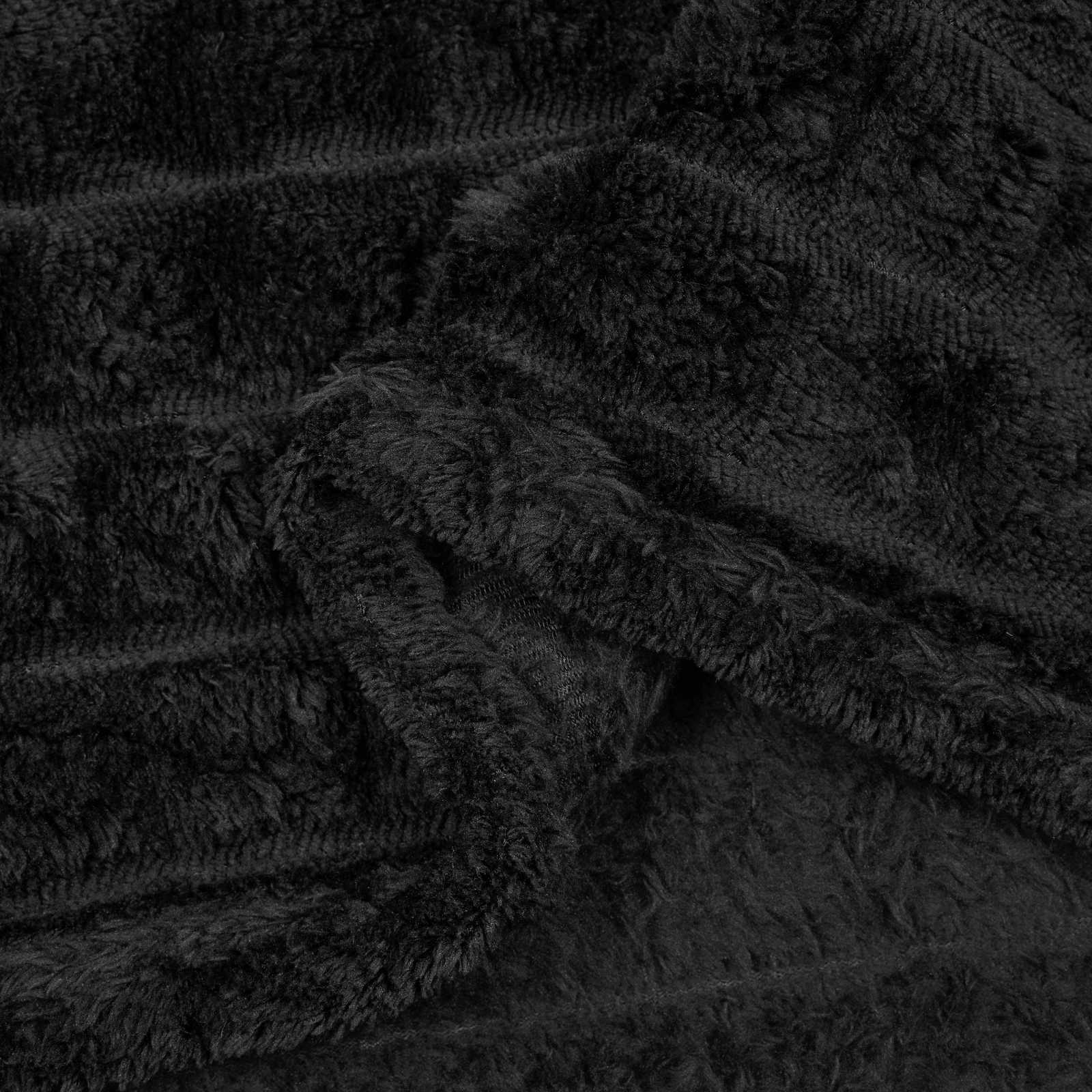 Coperte da Pile 6 pcs Nero 150 x 130 cm Panno