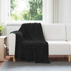 Coperte da Pile 6 pcs Nero 150 x 130 cm Panno