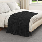 Coperte da Pile 6 pcs Nero 150 x 130 cm Panno