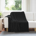 Coperte da Pile 6 pcs Nero 200 x 150 cm Panno