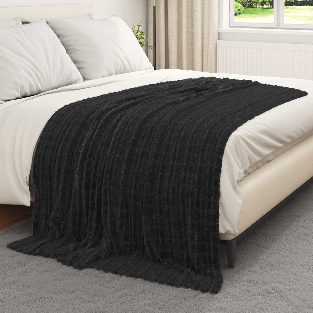 Coperte da Pile 6 pcs Nero 200 x 150 cm Panno