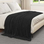 Coperte da Pile 6 pcs Nero 200 x 150 cm Panno