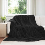 Coperte da Pile 6 pcs Nero 240 x 220 cm Panno