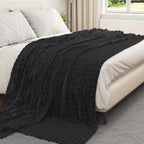 Coperte da Pile 6 pcs Nero 270 x 240 cm Panno