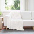 Coperte da Pile 6 pcs Bianco 150 x 130 cm Panno