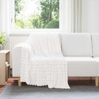 Coperte da Pile 6 pcs Bianco 150 x 130 cm Panno
