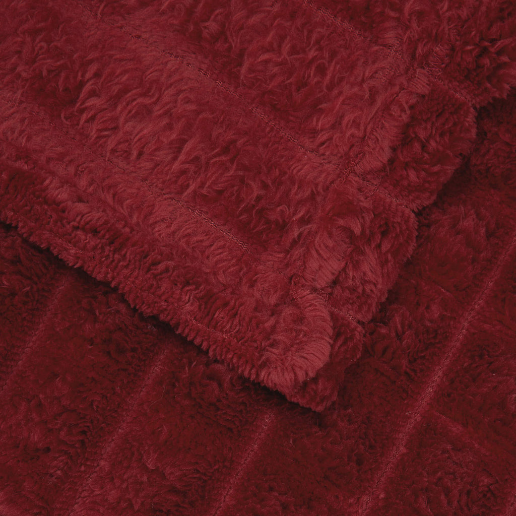 Coperte da Pile 6 pcs Rosso Bordeaux 150 x 130 cm Panno