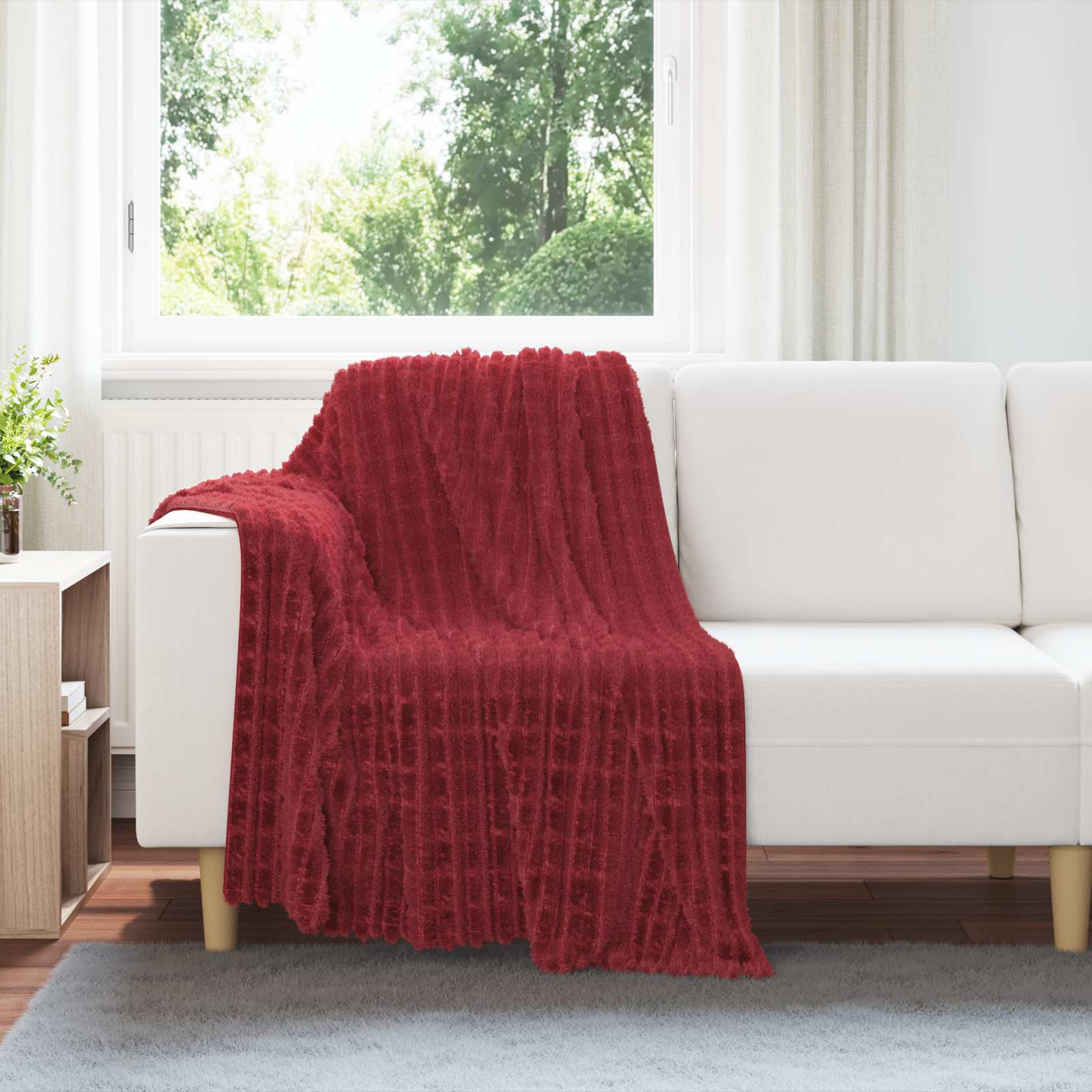 Coperte da Pile 6 pcs Rosso Bordeaux 150 x 130 cm Panno