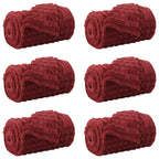Coperte da Pile 6 pcs Rosso Bordeaux 150 x 130 cm Panno