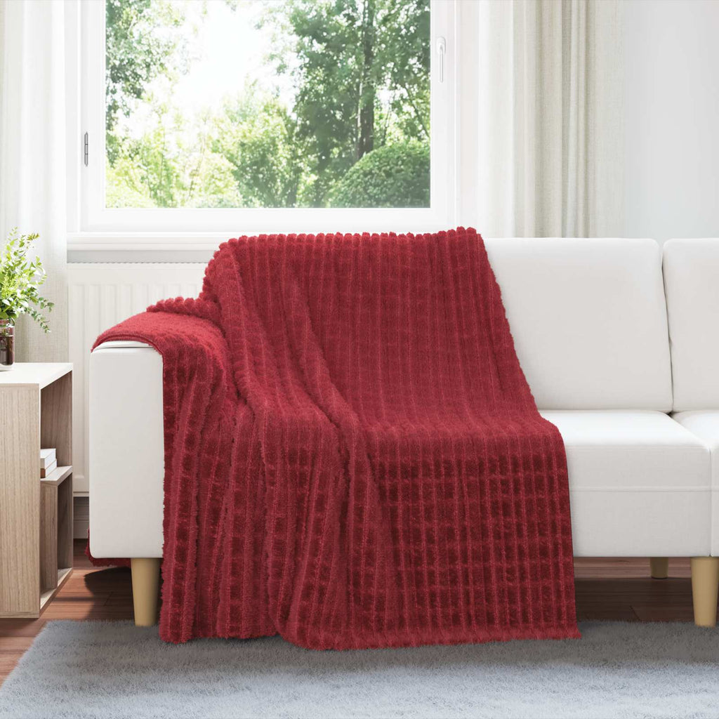 Coperte da Pile 6 pcs Rosso Bordeaux 200 x 150 cm Panno