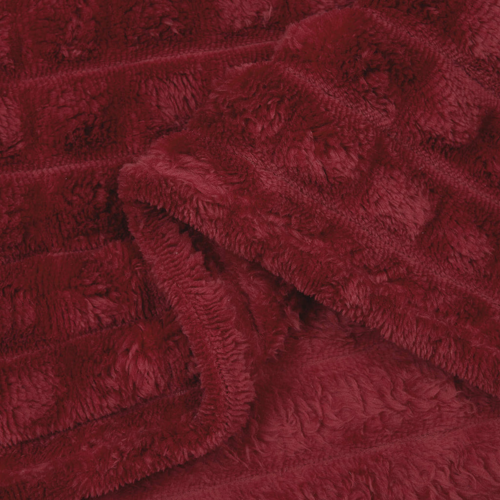 Coperte da Pile 6 pcs Rosso Bordeaux 240 x 220 cm Panno