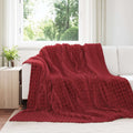 Coperte da Pile 6 pcs Rosso Bordeaux 240 x 220 cm Panno