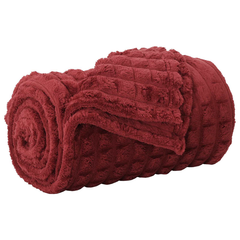 Coperte da Pile 6 pcs Rosso Bordeaux 240 x 220 cm Panno