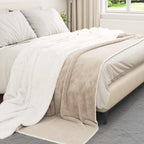 Coperta Beige 240 x 270 cm Panno