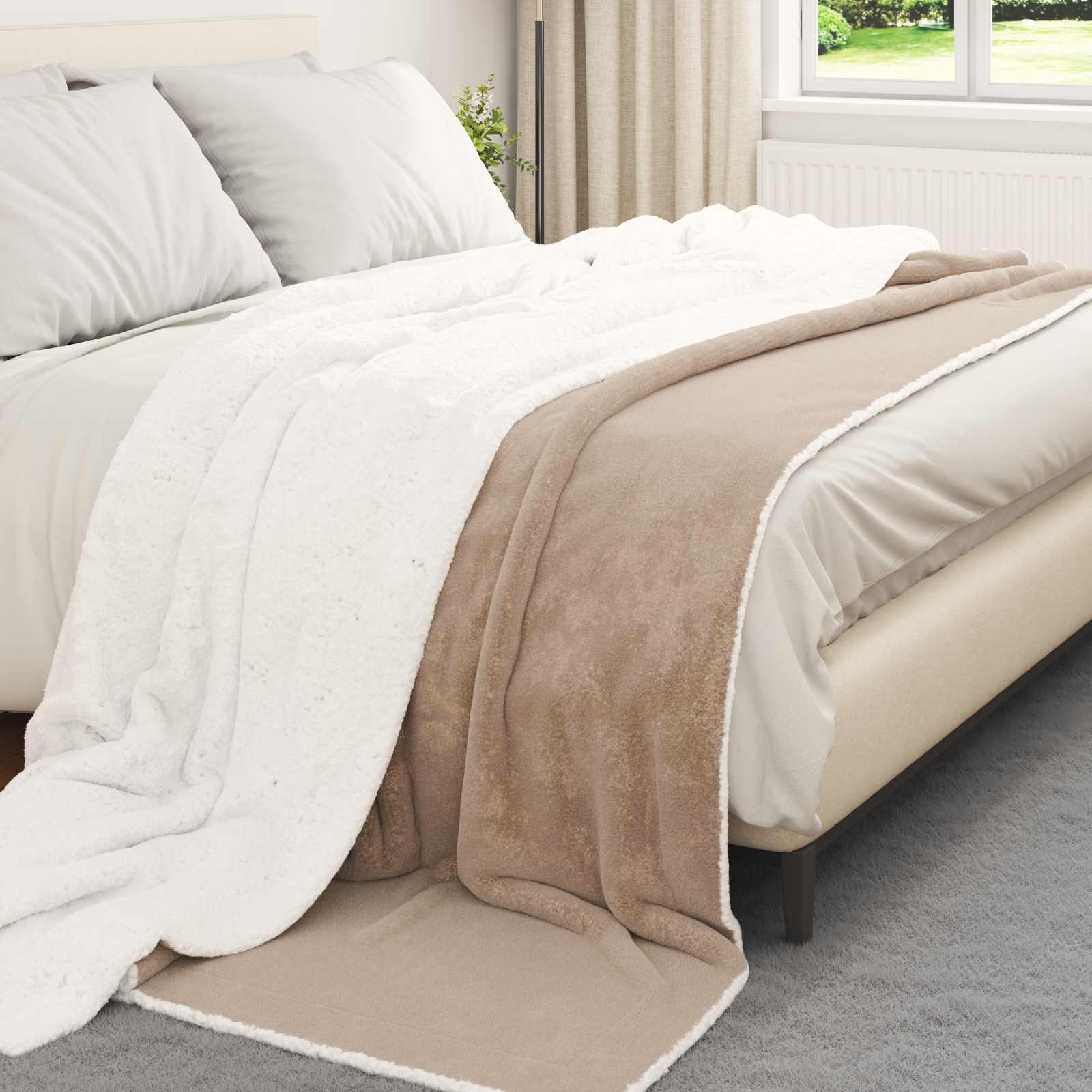 Coperta Cammello 220 x 240 cm Panno