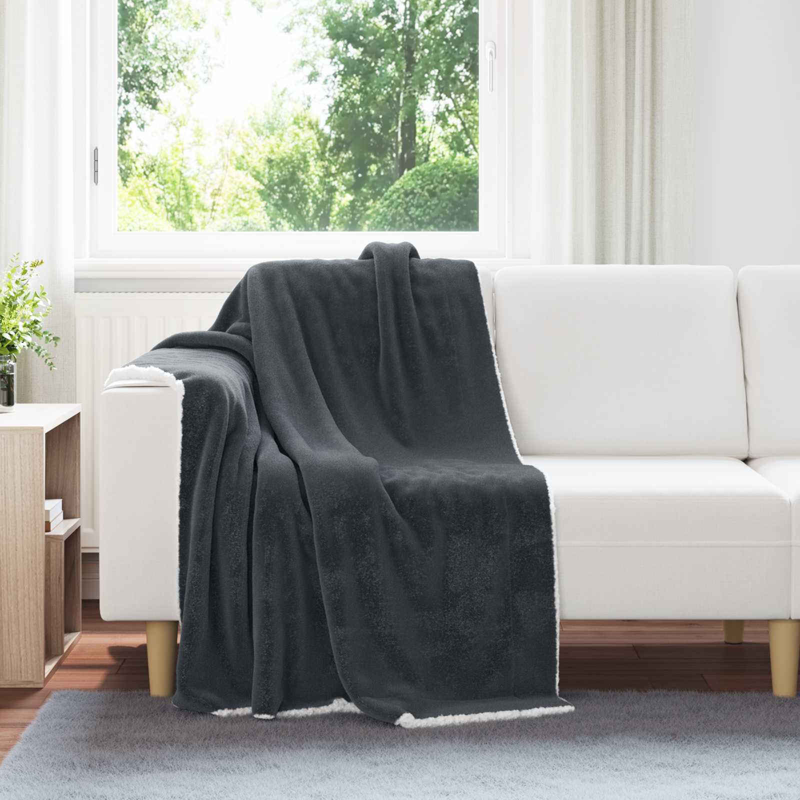 Coperta Grigio scuro 130 x 150 cm Panno