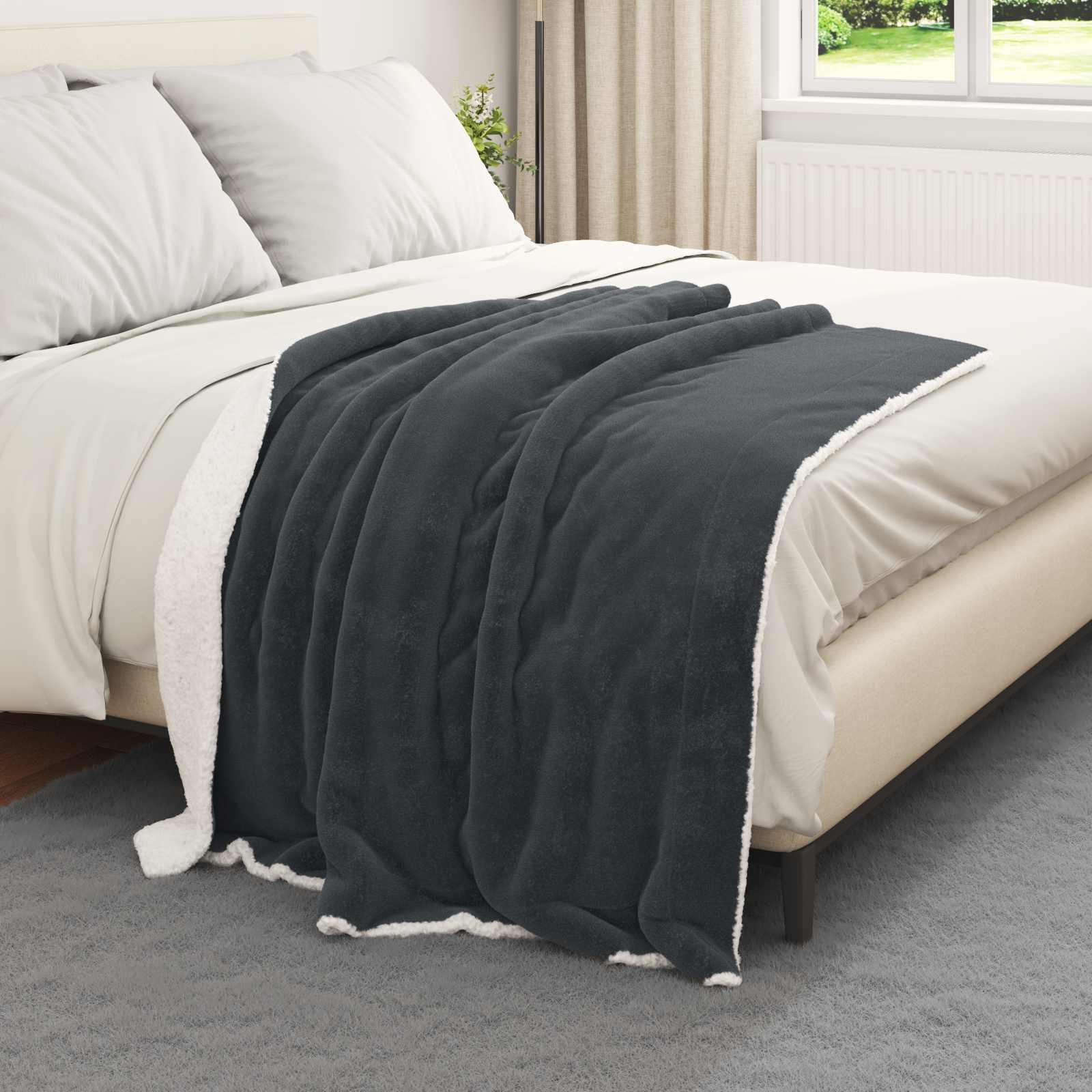 Coperta Grigio scuro 130 x 150 cm Panno