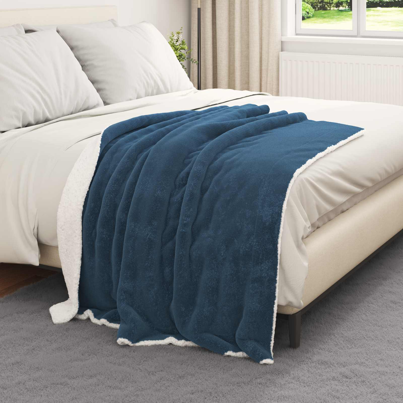 Coperta Blu navy 130 x 150 cm Panno