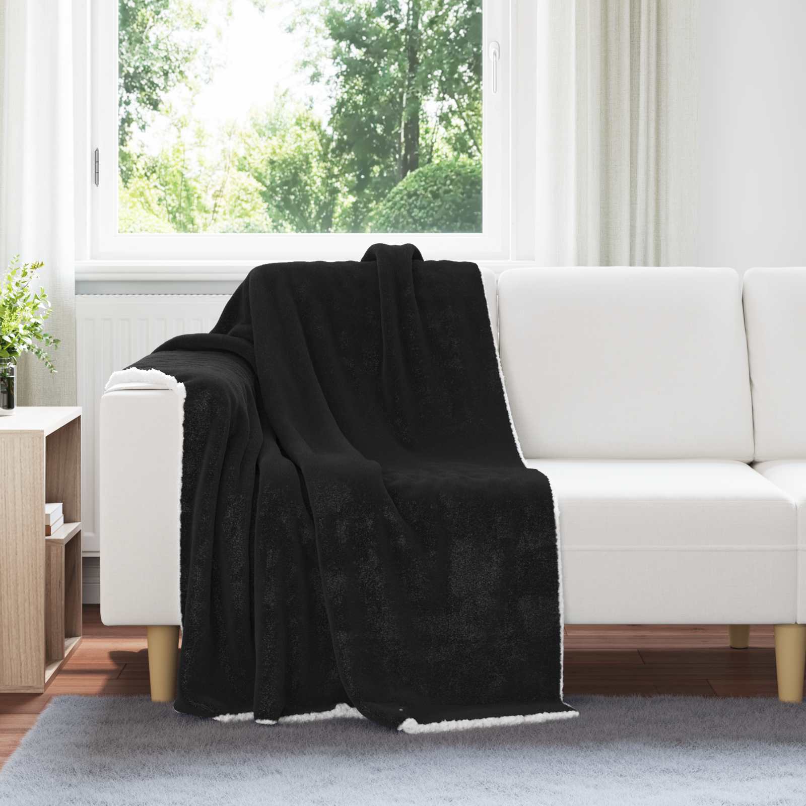 Coperta Nero 130 x 150 cm Panno